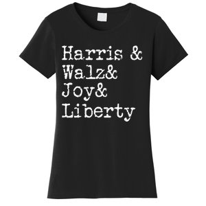 Harris Walz Joy Liberty Vote Kamala Harris President 2024 Women's T-Shirt