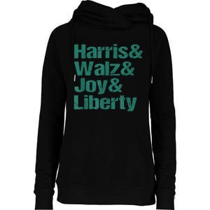 Harris Walz Joy Liberty Womens Funnel Neck Pullover Hood