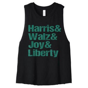 Harris Walz Joy Liberty Women's Racerback Cropped Tank