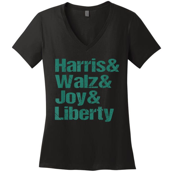 Harris Walz Joy Liberty Women's V-Neck T-Shirt