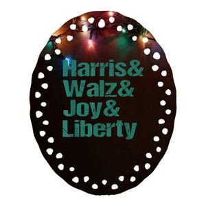 Harris Walz Joy Liberty Ceramic Oval Ornament