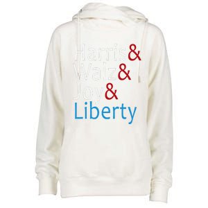 Harris Walz Joy Liberty Vote Kamala Harris President Womens Funnel Neck Pullover Hood