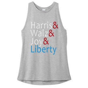 Harris Walz Joy Liberty Vote Kamala Harris President Ladies PosiCharge Tri-Blend Wicking Tank