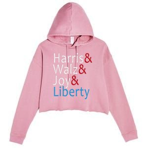 Harris Walz Joy Liberty Vote Kamala Harris President Crop Fleece Hoodie