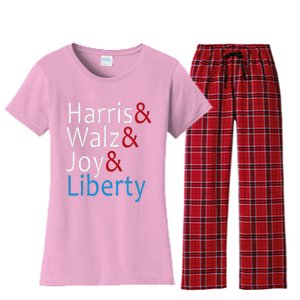 Harris Walz Joy Liberty Vote Kamala Harris President Women's Flannel Pajama Set