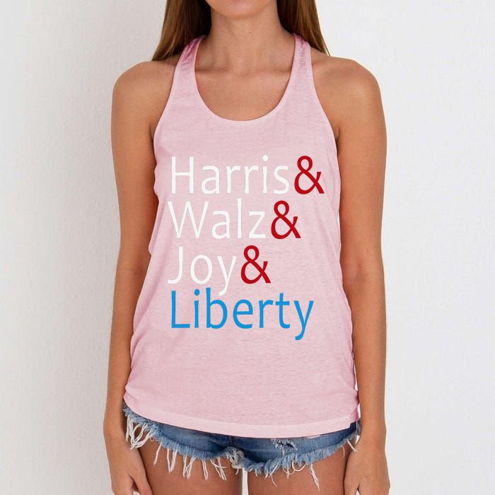 Harris Walz Joy Liberty Vote Kamala Harris President Women's Knotted Racerback Tank