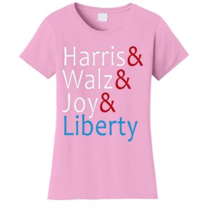 Harris Walz Joy Liberty Vote Kamala Harris President Women's T-Shirt