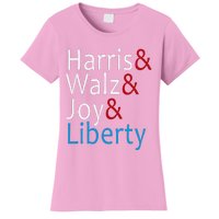 Harris Walz Joy Liberty Vote Kamala Harris President Women's T-Shirt