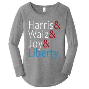 Harris Walz Joy Liberty Vote Kamala Harris President Women's Perfect Tri Tunic Long Sleeve Shirt