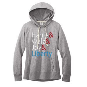 Harris Walz Joy Liberty Vote Kamala Harris President Women's Fleece Hoodie