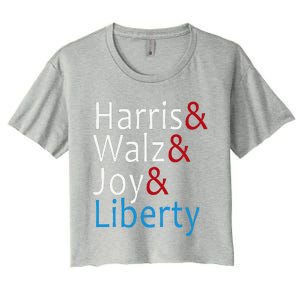 Harris Walz Joy Liberty Vote Kamala Harris President Women's Crop Top Tee