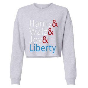 Harris Walz Joy Liberty Vote Kamala Harris President Cropped Pullover Crew