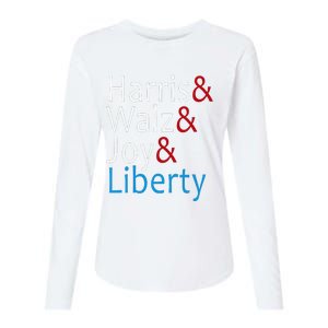 Harris Walz Joy Liberty Vote Kamala Harris President Womens Cotton Relaxed Long Sleeve T-Shirt