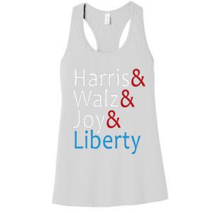 Harris Walz Joy Liberty Vote Kamala Harris President Women's Racerback Tank