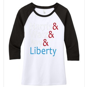 Harris Walz Joy Liberty Vote Kamala Harris President Women's Tri-Blend 3/4-Sleeve Raglan Shirt