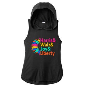 Harris Walz Joy Liberty Sunflower Ladies PosiCharge Tri-Blend Wicking Draft Hoodie Tank