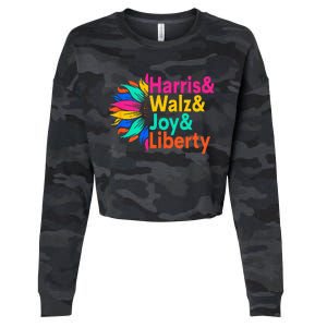 Harris Walz Joy Liberty Sunflower Cropped Pullover Crew