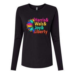 Harris Walz Joy Liberty Sunflower Womens Cotton Relaxed Long Sleeve T-Shirt