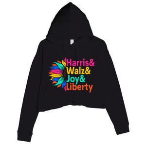 Harris Walz Joy Liberty Sunflower Crop Fleece Hoodie