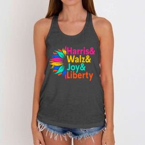 Harris Walz Joy Liberty Sunflower Women's Knotted Racerback Tank