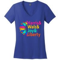 Harris Walz Joy Liberty Sunflower Women's V-Neck T-Shirt