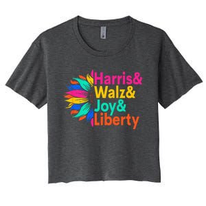 Harris Walz Joy Liberty Sunflower Women's Crop Top Tee