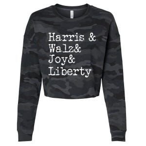 Harris Walz Joy Liberty Vote Kamala Harris President 2024 Cropped Pullover Crew