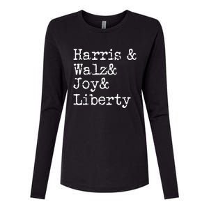 Harris Walz Joy Liberty Vote Kamala Harris President 2024 Womens Cotton Relaxed Long Sleeve T-Shirt