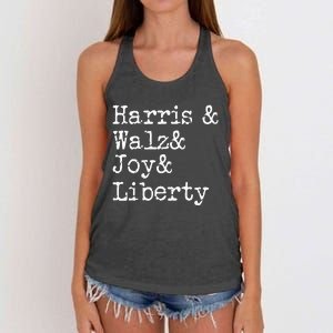 Harris Walz Joy Liberty Vote Kamala Harris President 2024 Women's Knotted Racerback Tank