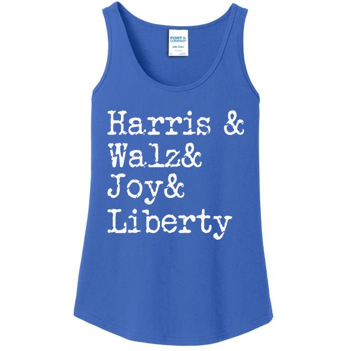 Harris Walz Joy Liberty Vote Kamala Harris President 2024 Ladies Essential Tank