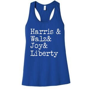 Harris Walz Joy Liberty Vote Kamala Harris President 2024 Women's Racerback Tank