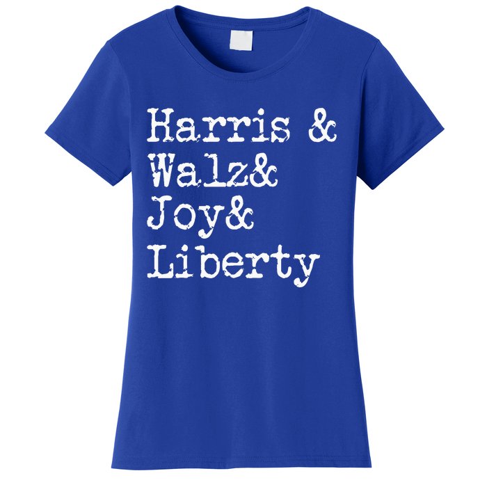 Harris Walz Joy Liberty Vote Kamala Harris President 2024 Women's T-Shirt