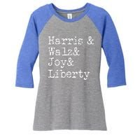 Harris Walz Joy Liberty Vote Kamala Harris President 2024 Women's Tri-Blend 3/4-Sleeve Raglan Shirt