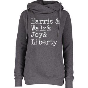 Harris Walz Joy Liberty Vote Kamala Harris President 2024 Womens Funnel Neck Pullover Hood