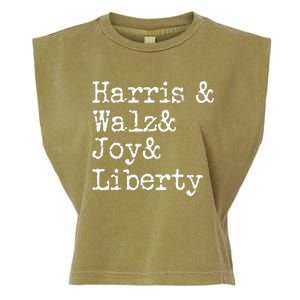 Harris Walz Joy Liberty Vote Kamala Harris President 2024 Garment-Dyed Women's Muscle Tee