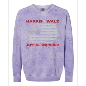 Harris Waltz Joyful Warrior Kamala Harris Tim Walz President Colorblast Crewneck Sweatshirt