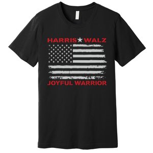 Harris Waltz Joyful Warrior Kamala Harris Tim Walz President Premium T-Shirt