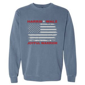 Harris Waltz Joyful Warrior Kamala Harris Tim Walz President Garment-Dyed Sweatshirt