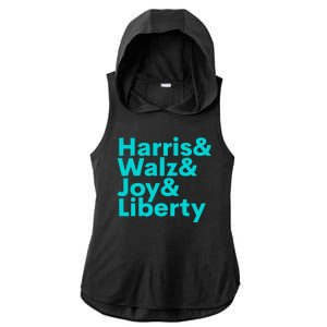 Harris Walz Joy Liberty Harris Walz Waltz 2024 Retro Ladies PosiCharge Tri-Blend Wicking Draft Hoodie Tank