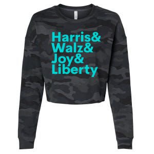 Harris Walz Joy Liberty Harris Walz Waltz 2024 Retro Cropped Pullover Crew