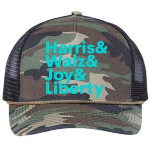 Harris Walz Joy Liberty Harris Walz Waltz 2024 Retro Retro Rope Trucker Hat Cap