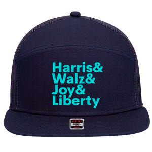 Harris Walz Joy Liberty Harris Walz Waltz 2024 Retro 7 Panel Mesh Trucker Snapback Hat