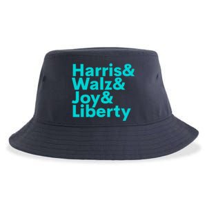 Harris Walz Joy Liberty Harris Walz Waltz 2024 Retro Sustainable Bucket Hat