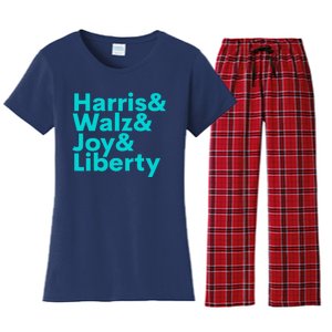 Harris Walz Joy Liberty Harris Walz Waltz 2024 Retro Women's Flannel Pajama Set