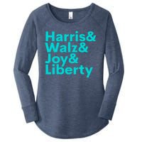 Harris Walz Joy Liberty Harris Walz Waltz 2024 Retro Women's Perfect Tri Tunic Long Sleeve Shirt