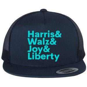 Harris Walz Joy Liberty Harris Walz Waltz 2024 Retro Flat Bill Trucker Hat