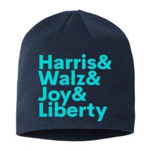 Harris Walz Joy Liberty Harris Walz Waltz 2024 Retro Sustainable Beanie