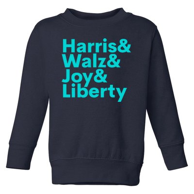 Harris Walz Joy Liberty Harris Walz Waltz 2024 Retro Toddler Sweatshirt