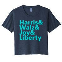 Harris Walz Joy Liberty Harris Walz Waltz 2024 Retro Women's Crop Top Tee