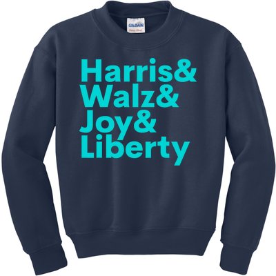 Harris Walz Joy Liberty Harris Walz Waltz 2024 Retro Kids Sweatshirt